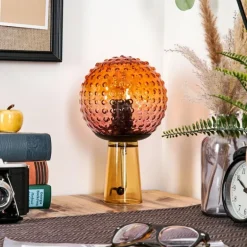 Maiorca Lampe à poser Orange, Noir, 1 lumière