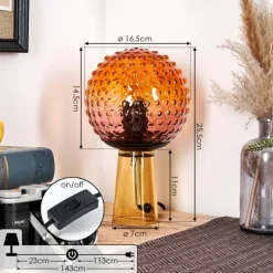 Maiorca Lampe à poser Orange, Noir, 1 lumière