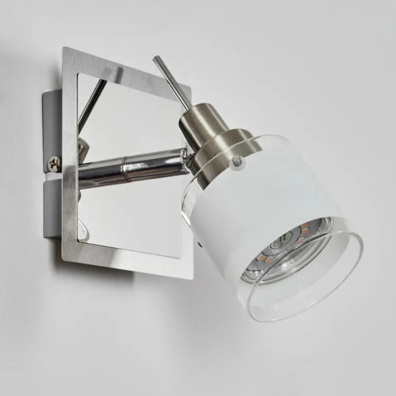 Maren Applique murale, Spot mural LED Chrome, Nickel mat, 1 lumière