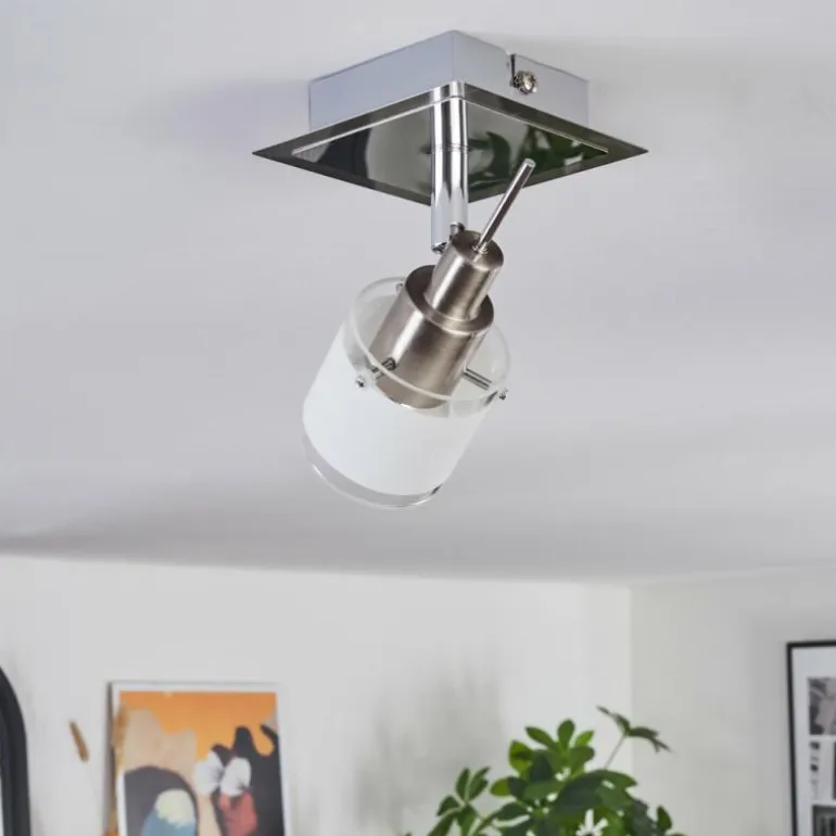 Maren Plafonnier, Spot de plafond LED Chrome, Nickel mat, 1 lumière