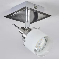 Maren Plafonnier, Spot de plafond LED Chrome, Nickel mat, 1 lumière