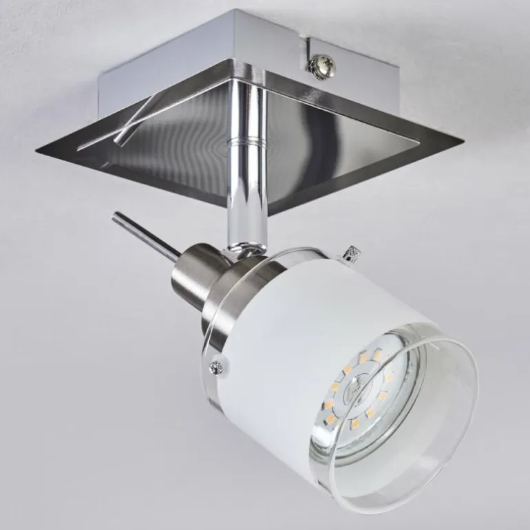Maren Plafonnier, Spot de plafond LED Chrome, Nickel mat, 1 lumière
