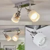 Maren Plafonnier, Spot de plafond LED Chrome, Nickel mat, 2 lumières