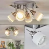 Maren Plafonnier, Spot de plafond LED Chrome, Nickel mat, 4 lumières