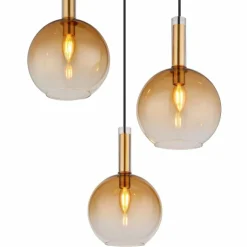 Marinella Suspension Luminaires Globo Lighting Noir, 3 lumières