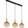 Marinella Suspension Luminaires Globo Lighting Noir, 3 lumières
