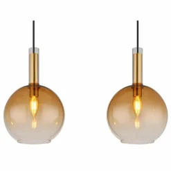 Marinella Suspension Luminaires Globo Lighting Noir, 3 lumières