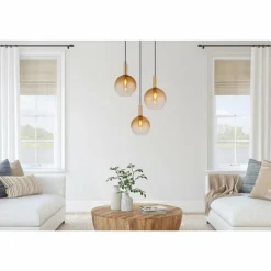 Marinella Suspension Luminaires Globo Lighting Noir, 3 lumières