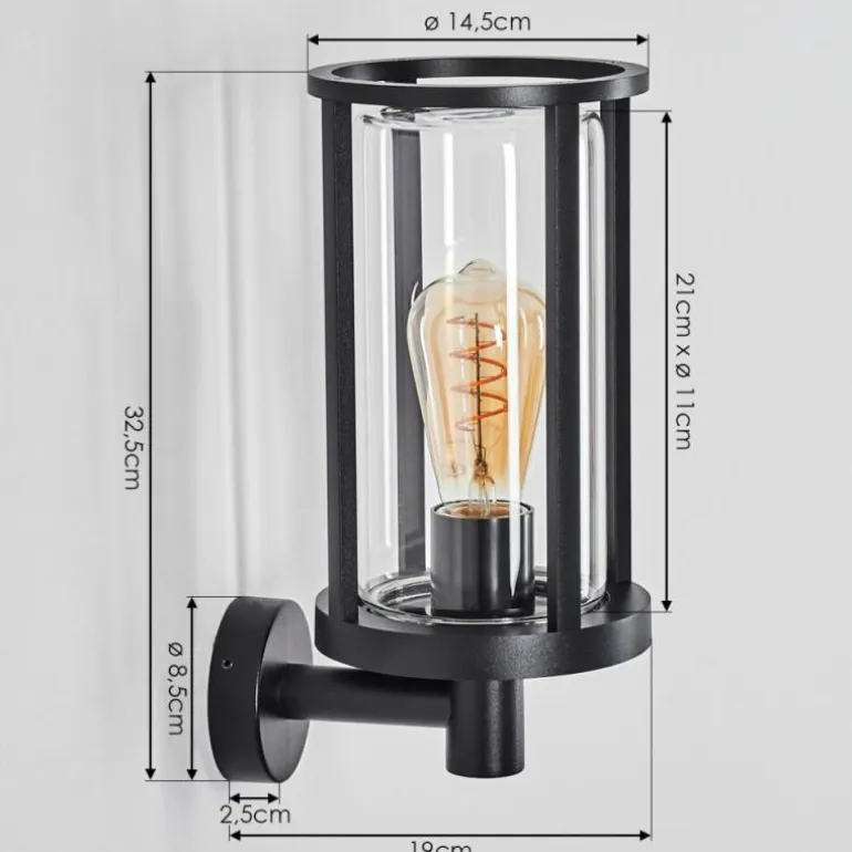 Martinha Lampe murale d´extérieur Noir, 1 lumière