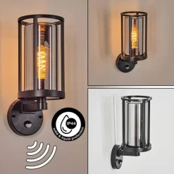 Martinha Lampe murale d´extérieur Noir, 1 lumière, Détecteur de mouvement