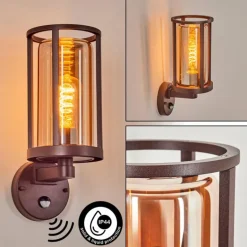 Martinha Lampe murale d´extérieur Rouille, 1 lumière, Détecteur de mouvement