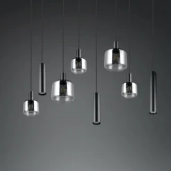 Mataro Luminaires Trio Noir, 8 lumières