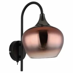 Maxy Applique murale Luminaires Globo Lighting Chrome, Noir, 1 lumière