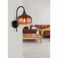 Maxy Applique murale Luminaires Globo Lighting Chrome, Noir, 1 lumière