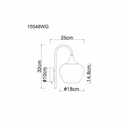 Maxy Applique murale Luminaires Globo Lighting Chrome, Noir, 1 lumière