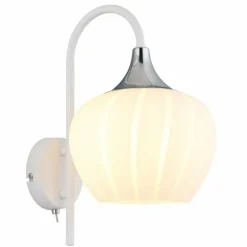 Maxy Applique murale Luminaires Globo Lighting Chrome, Blanc, 1 lumière