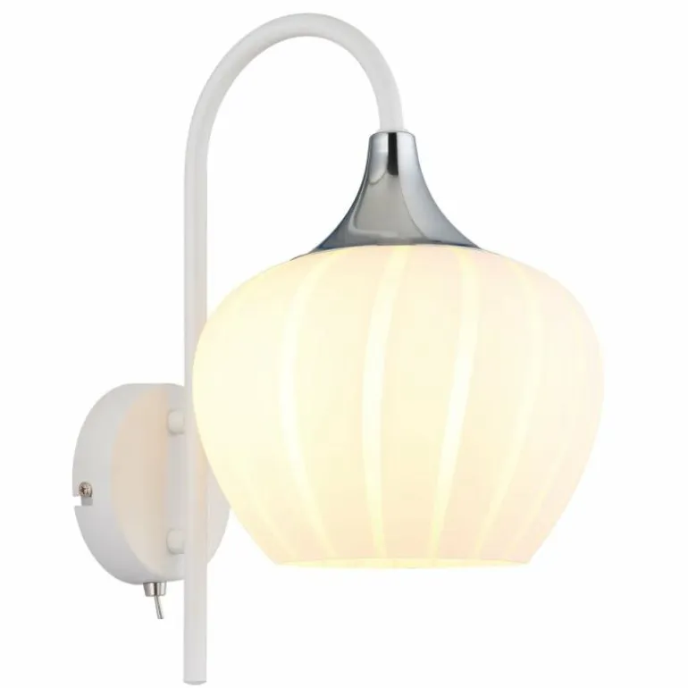 Maxy Applique murale Luminaires Globo Lighting Chrome, Blanc, 1 lumière