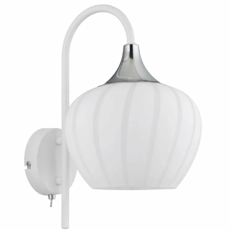 Maxy Applique murale Luminaires Globo Lighting Chrome, Blanc, 1 lumière