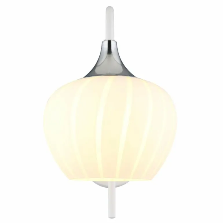 Maxy Applique murale Luminaires Globo Lighting Chrome, Blanc, 1 lumière