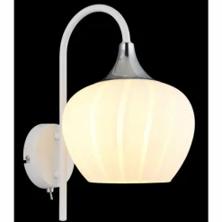 Maxy Applique murale Luminaires Globo Lighting Chrome, Blanc, 1 lumière