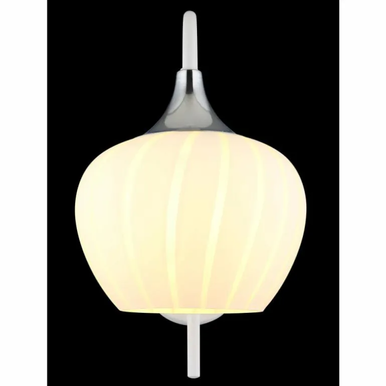 Maxy Applique murale Luminaires Globo Lighting Chrome, Blanc, 1 lumière