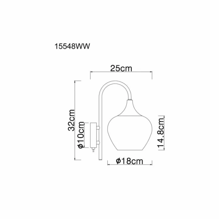 Maxy Applique murale Luminaires Globo Lighting Chrome, Blanc, 1 lumière