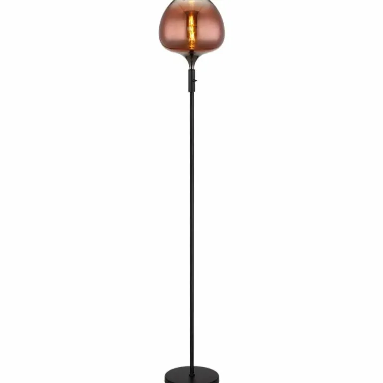 Maxy Lampadaire Luminaires Globo Lighting Chrome, Noir, 1 lumière