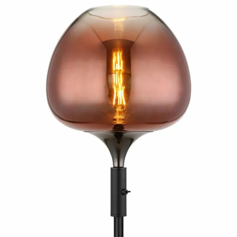Maxy Lampadaire Luminaires Globo Lighting Chrome, Noir, 1 lumière