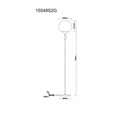 Maxy Lampadaire Luminaires Globo Lighting Chrome, Noir, 1 lumière
