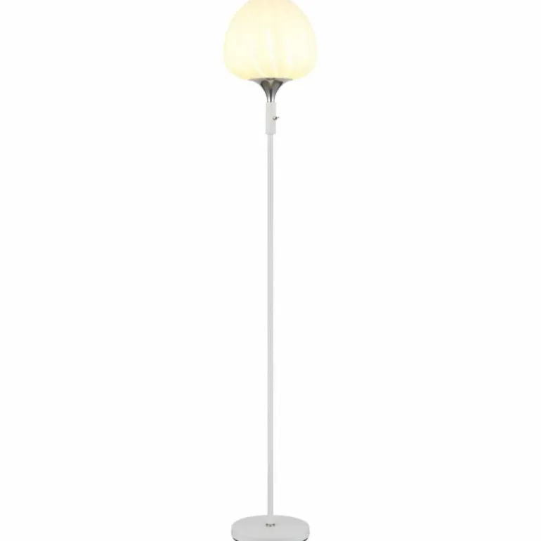 Maxy Lampadaire Luminaires Globo Lighting Chrome, Blanc, 1 lumière