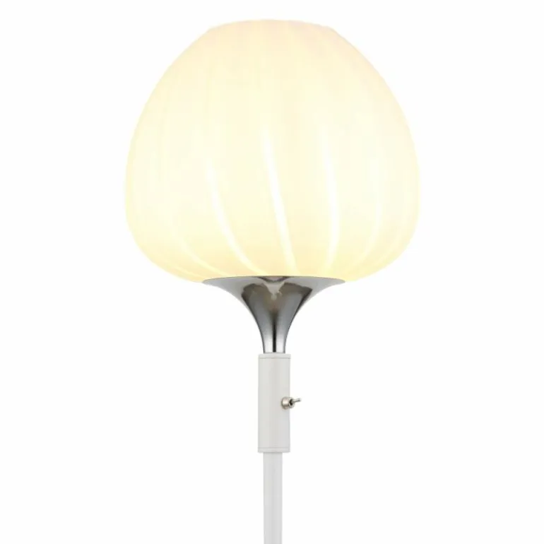 Maxy Lampadaire Luminaires Globo Lighting Chrome, Blanc, 1 lumière