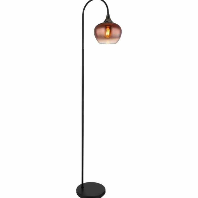 Maxy Lampadaire Luminaires Globo Lighting Chrome, Noir, 1 lumière