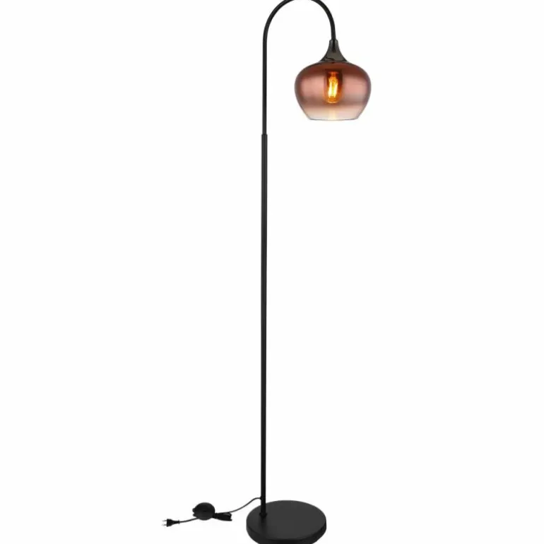 Maxy Lampadaire Luminaires Globo Lighting Chrome, Noir, 1 lumière