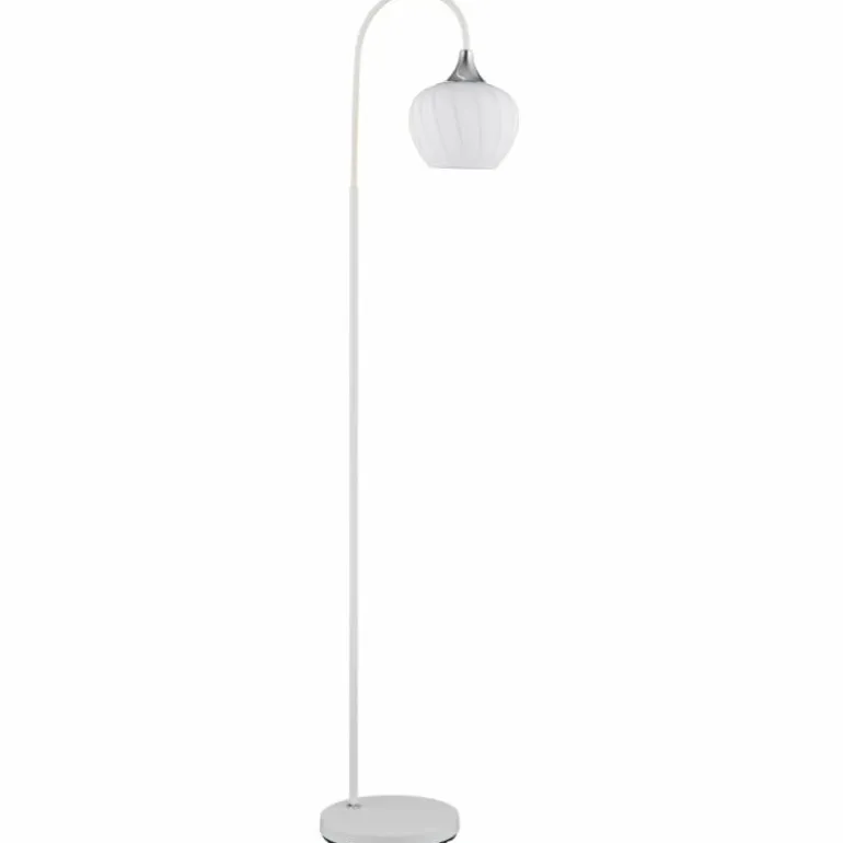 Maxy Lampadaire Luminaires Globo Lighting Chrome, Blanc, 1 lumière