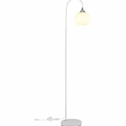 Maxy Lampadaire Luminaires Globo Lighting Chrome, Blanc, 1 lumière