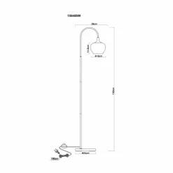 Maxy Lampadaire Luminaires Globo Lighting Chrome, Blanc, 1 lumière