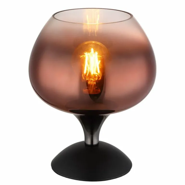Maxy Lampe à poser Luminaires Globo Lighting Chrome, Noir, 1 lumière