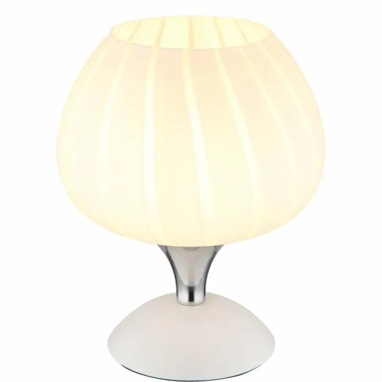 Maxy Lampe à poser Luminaires Globo Lighting Chrome, Blanc, 1 lumière
