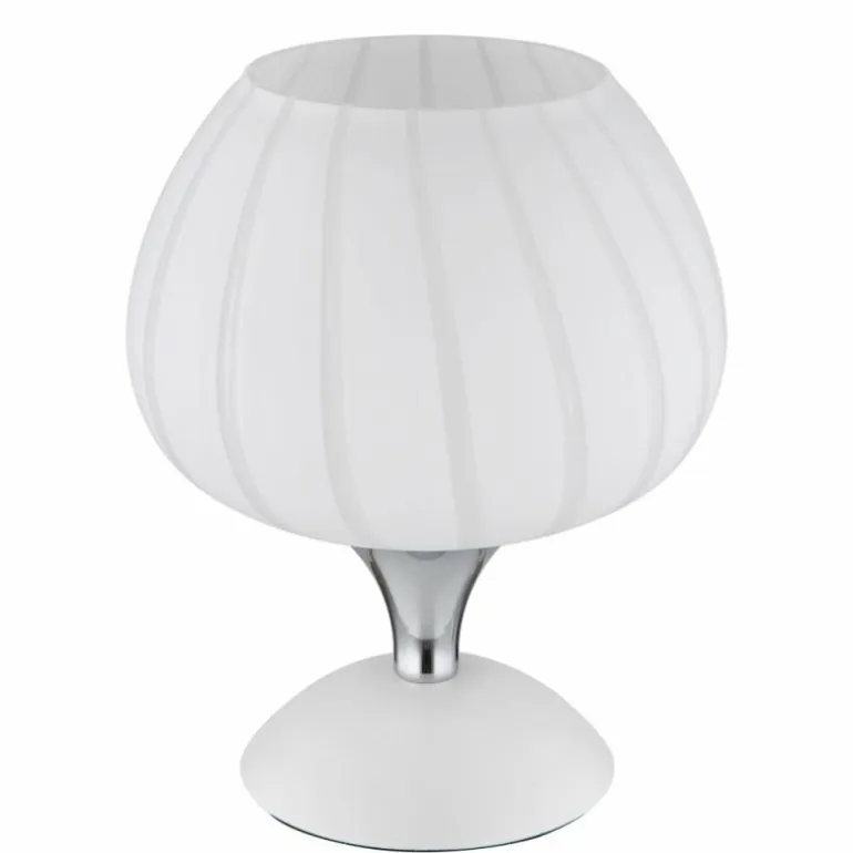 Maxy Lampe à poser Luminaires Globo Lighting Chrome, Blanc, 1 lumière