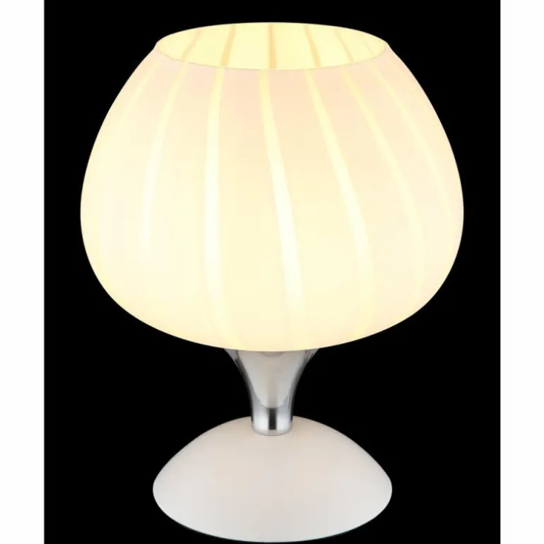 Maxy Lampe à poser Luminaires Globo Lighting Chrome, Blanc, 1 lumière