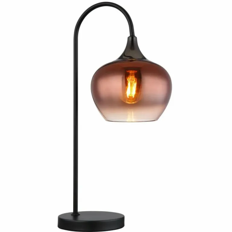 Maxy Lampe à poser Luminaires Globo Lighting Chrome, Noir, 1 lumière