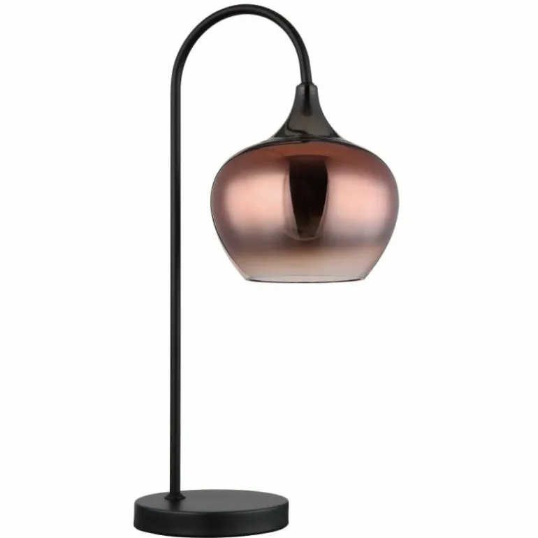 Maxy Lampe à poser Luminaires Globo Lighting Chrome, Noir, 1 lumière