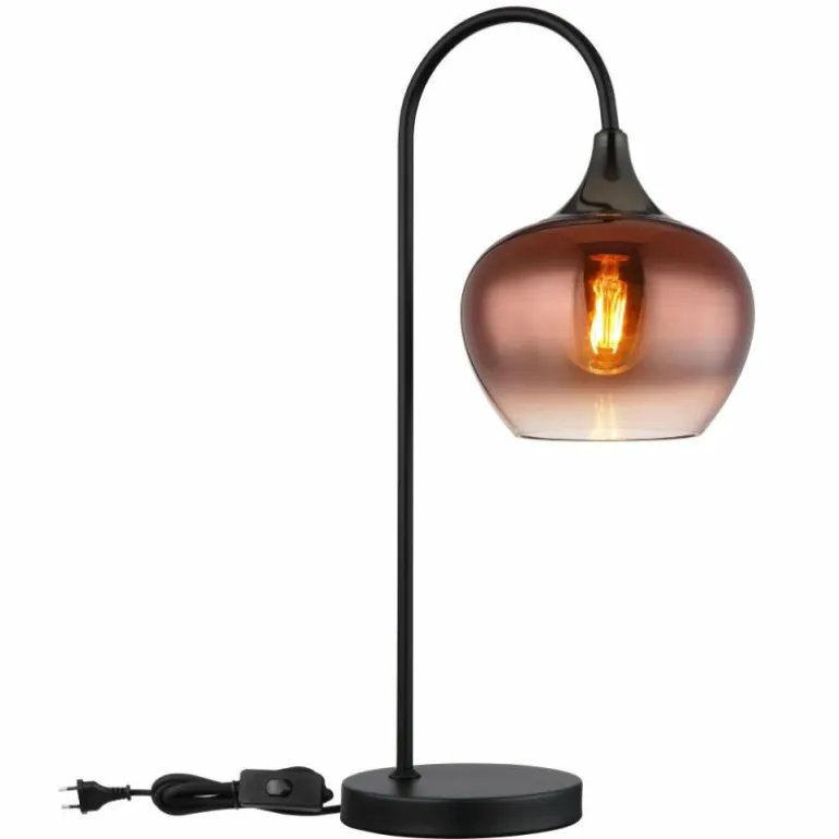 Maxy Lampe à poser Luminaires Globo Lighting Chrome, Noir, 1 lumière