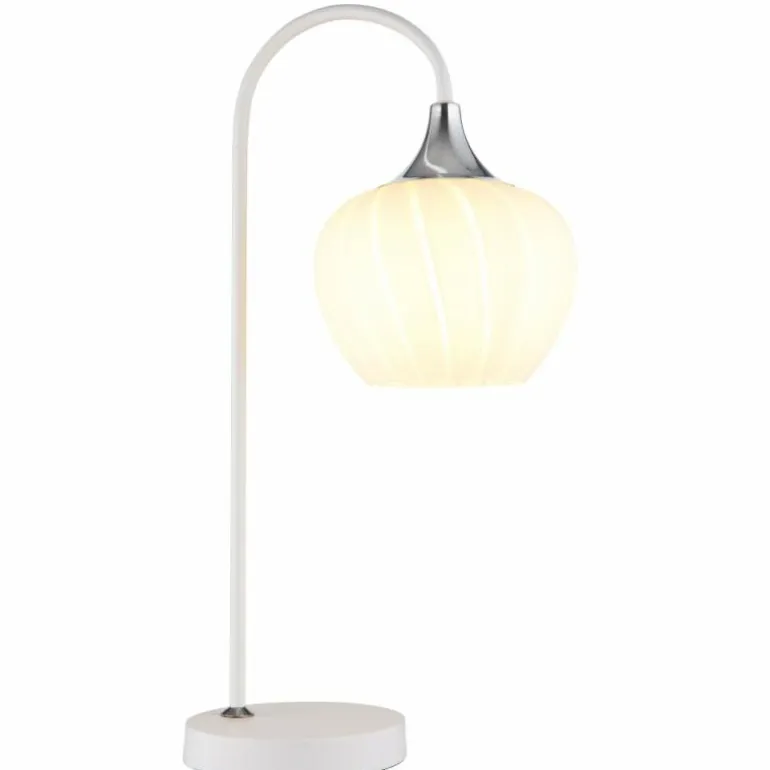Maxy Lampe à poser Luminaires Globo Lighting Chrome, Blanc, 1 lumière