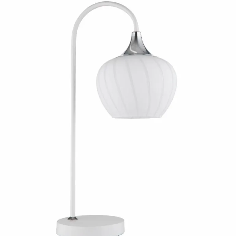 Maxy Lampe à poser Luminaires Globo Lighting Chrome, Blanc, 1 lumière