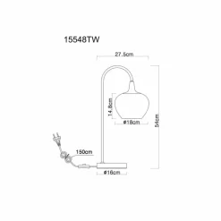 Maxy Lampe à poser Luminaires Globo Lighting Chrome, Blanc, 1 lumière