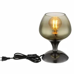 Maxy Lampe à poser Luminaires Globo Lighting Chrome, Noir, 1 lumière