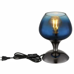 Maxy Lampe à poser Luminaires Globo Lighting Chrome, Noir, 1 lumière