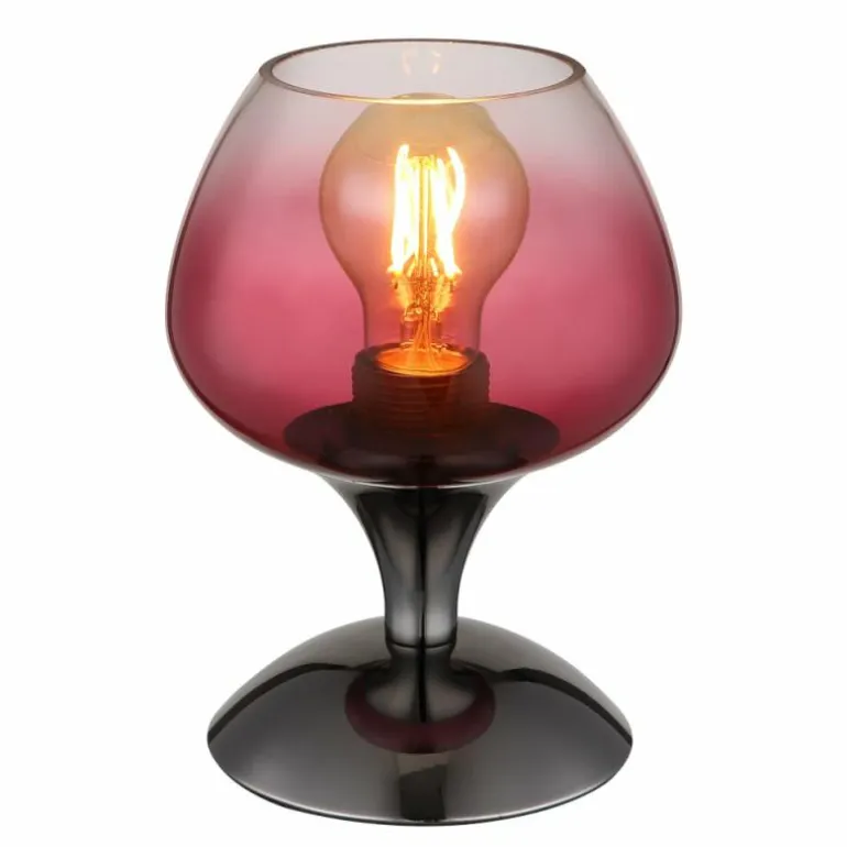 Maxy Lampe à poser Luminaires Globo Lighting Chrome, Noir, 1 lumière