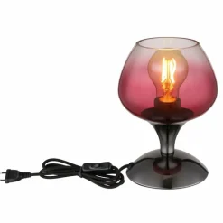 Maxy Lampe à poser Luminaires Globo Lighting Chrome, Noir, 1 lumière